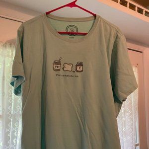 Life is Good t-shirt - You Complete Me (peanut butter and jelly) size XL